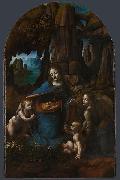 Leonardo  Da Vinci The Virgin of the Rocks France oil painting artist